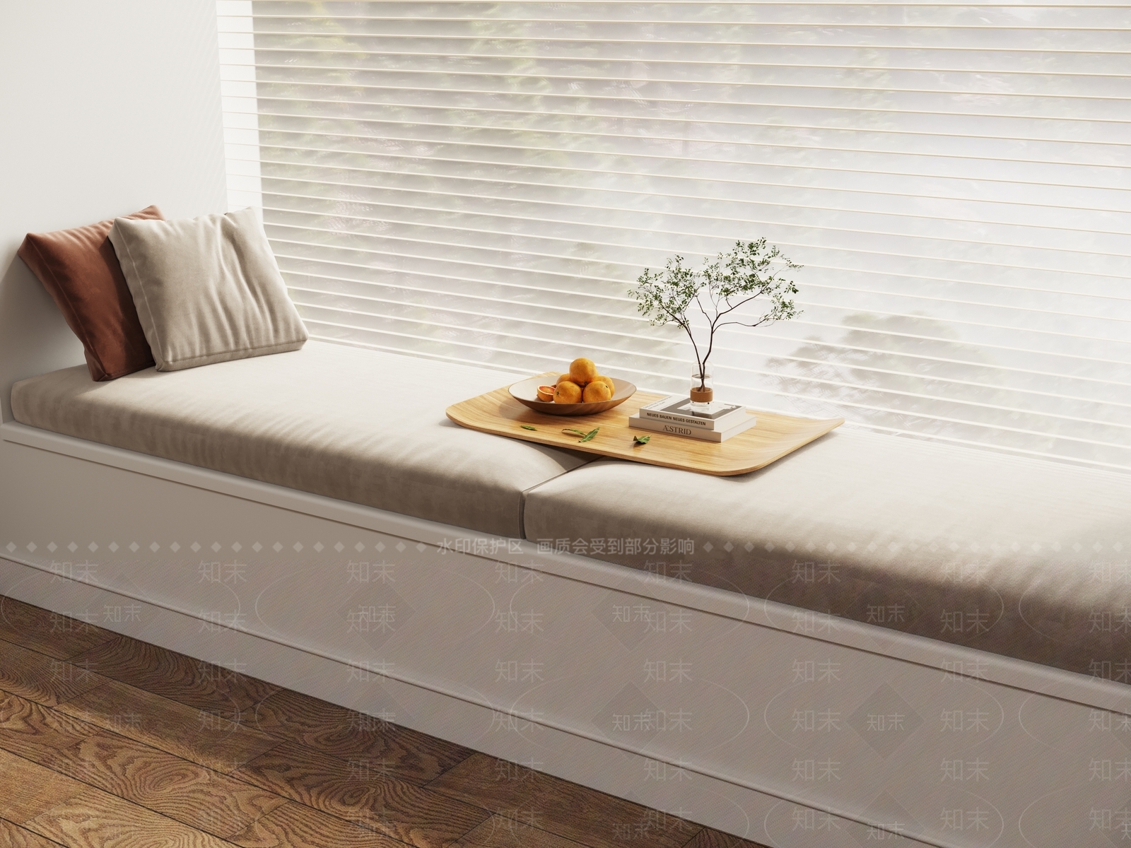 现代飘窗坐垫SU模型下载【ID:1161518085】