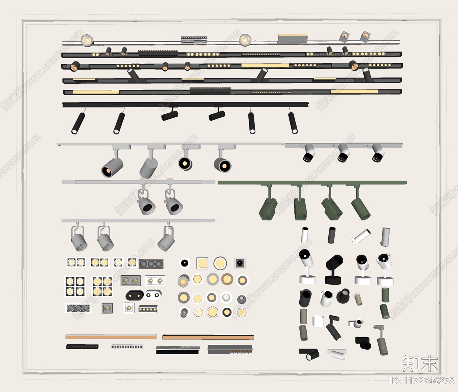 灯具组合SU模型下载【ID:1172746278】