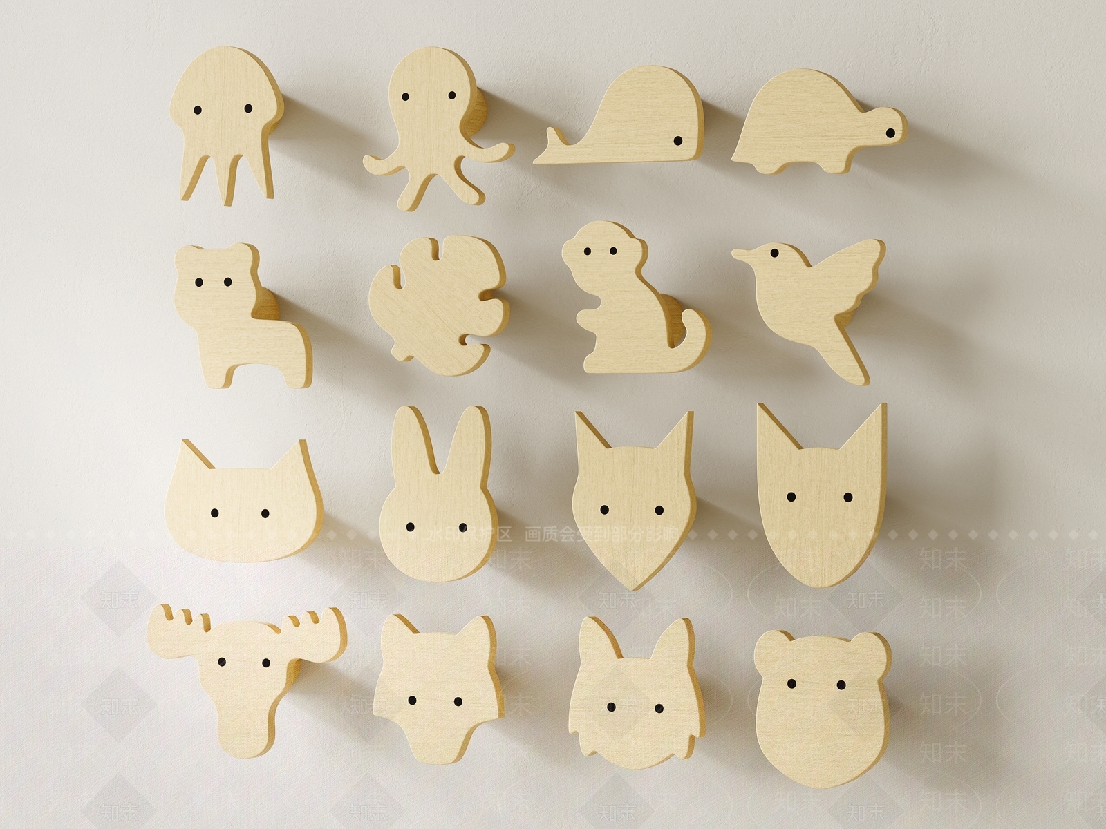 北欧儿童柜门拉手3D模型下载【ID:1161519610】