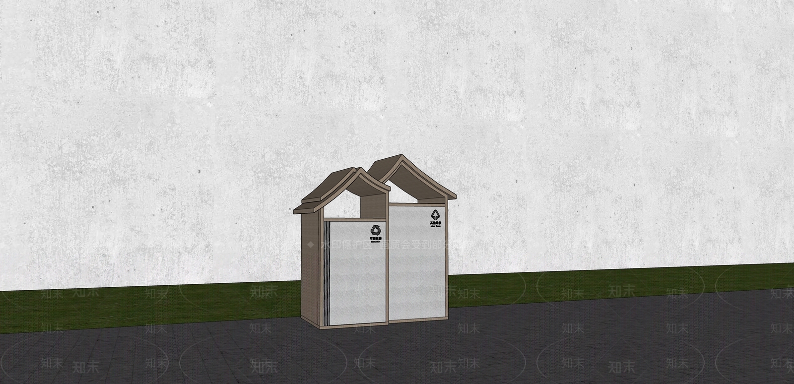新中式垃圾桶SU模型下载【ID:1161519822】