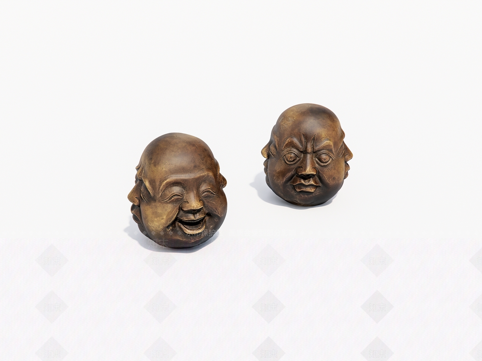 中式四面佛雕像摆件SU模型下载【ID:1161520717】