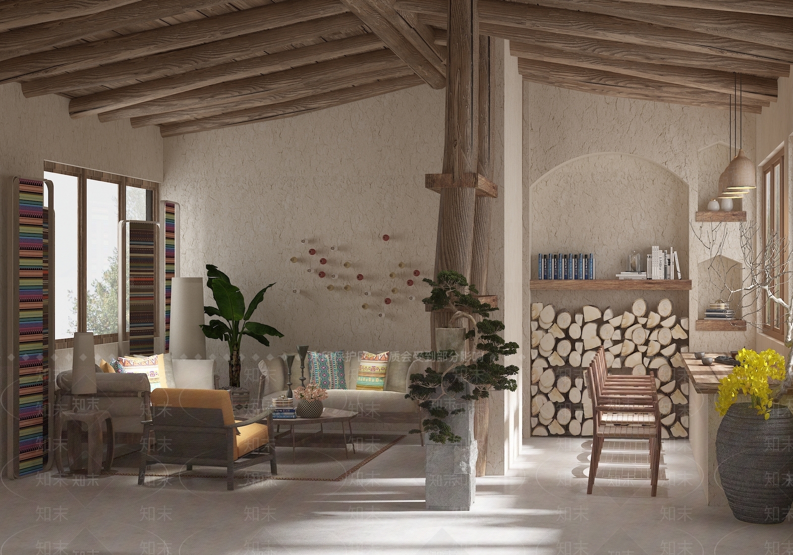 侘寂民宿客餐厅3D模型下载【ID:1161522393】