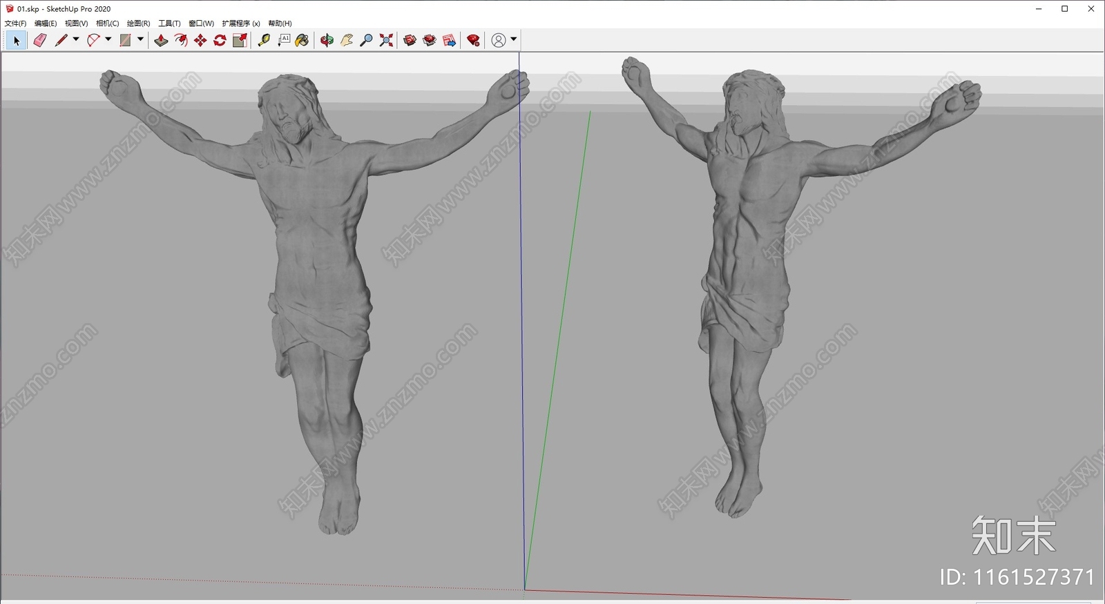 欧式耶稣雕像SU模型下载【ID:1161527371】