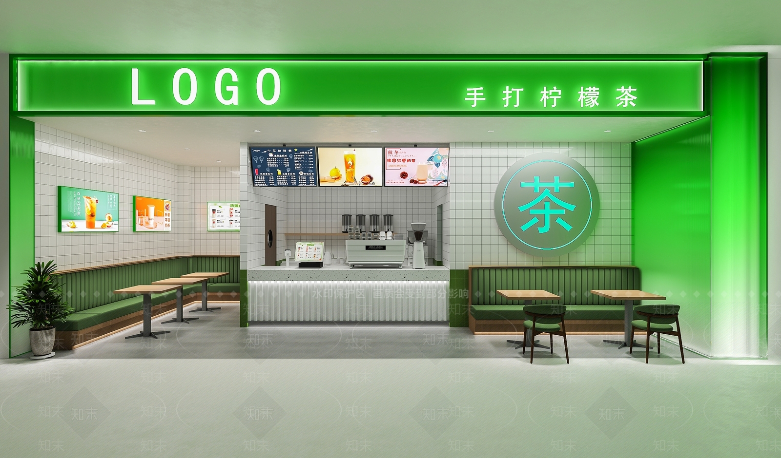 现代奶茶店3D模型下载【ID:1161528056】