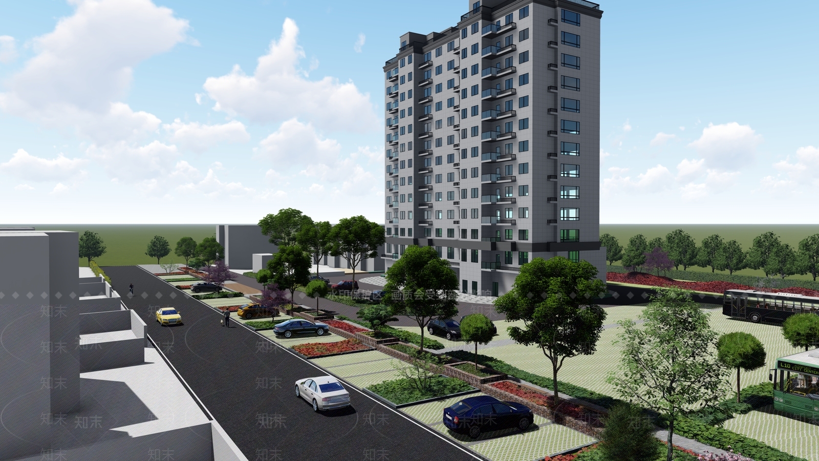 现代高层住宅SU模型下载【ID:1161532723】
