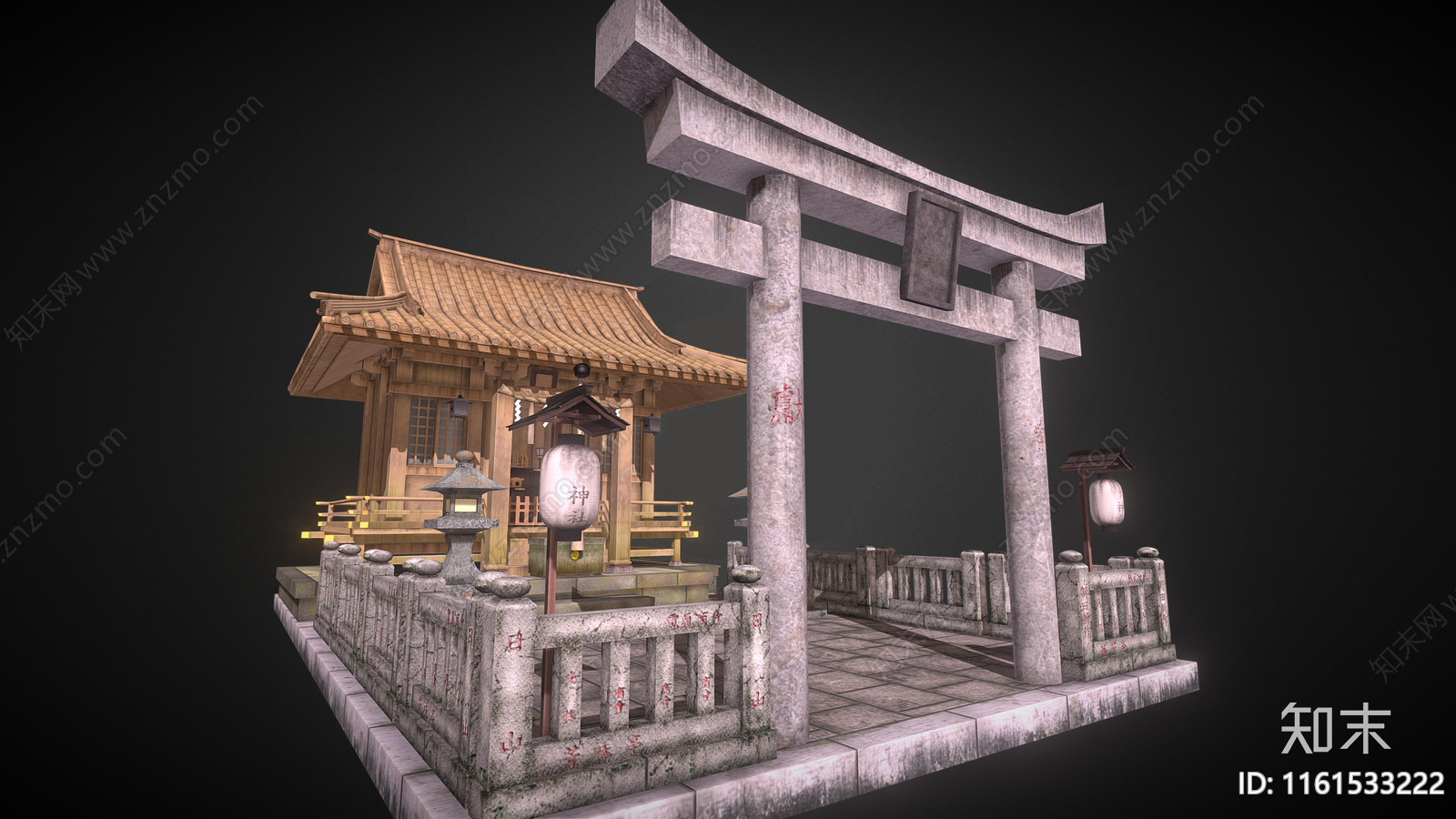 日式寺庙3D模型下载【ID:1161533222】