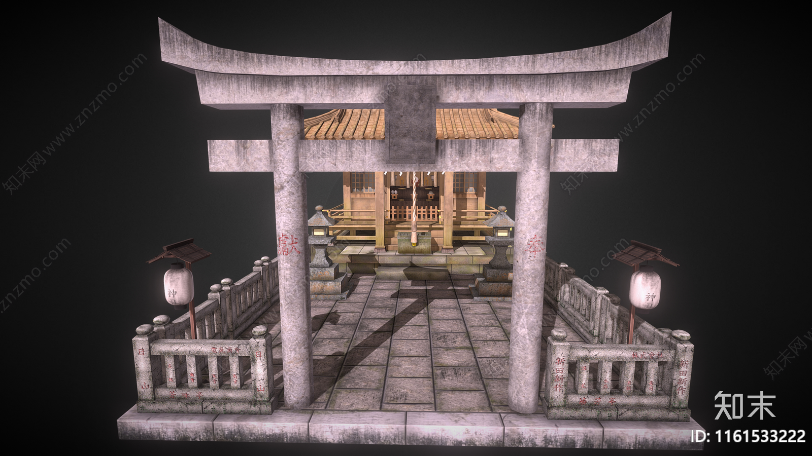 日式寺庙3D模型下载【ID:1161533222】