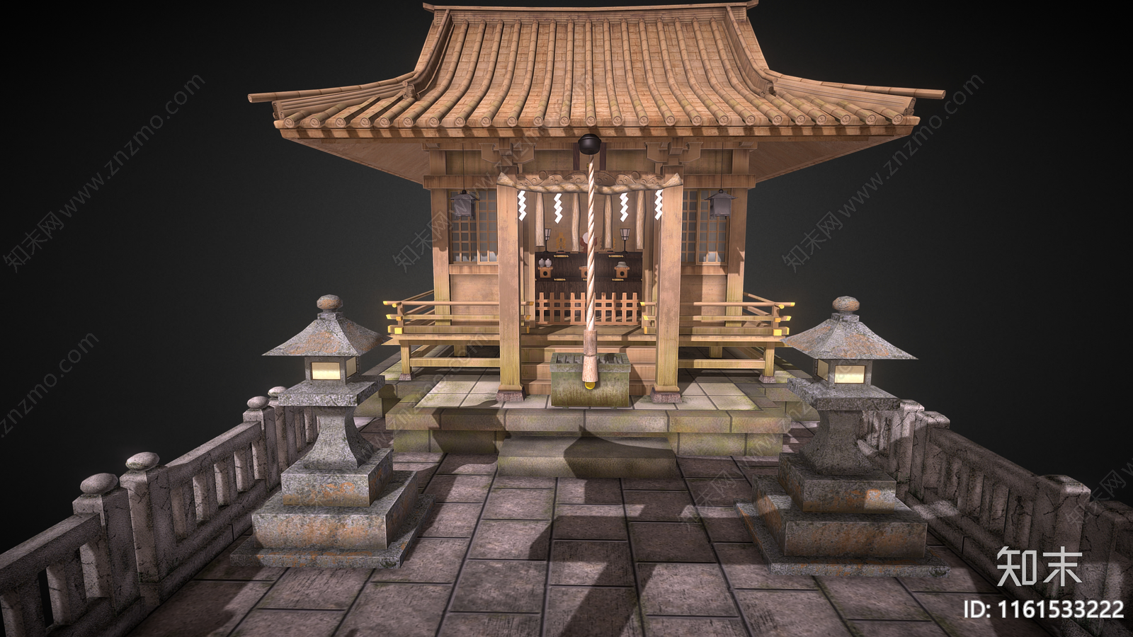 日式寺庙3D模型下载【ID:1161533222】