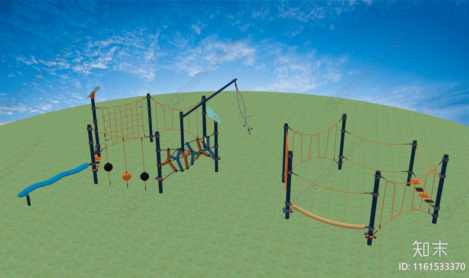 儿童活动器械丛林攀爬SU模型下载【ID:1161533370】