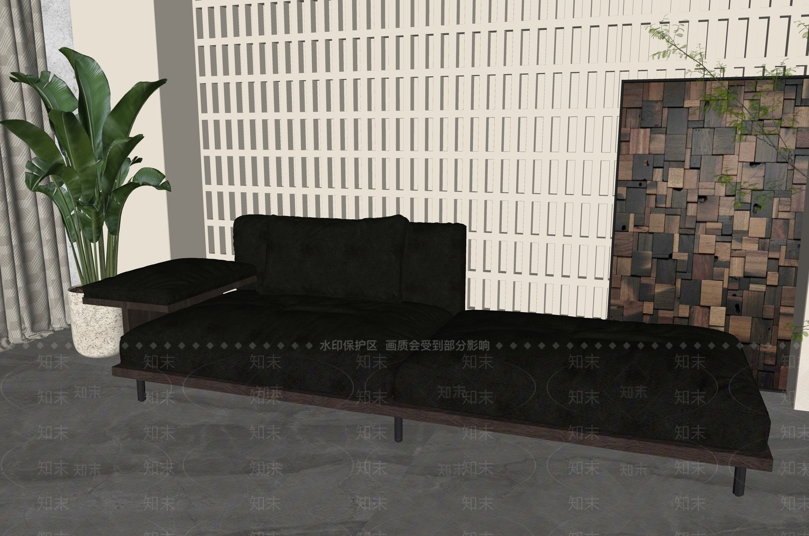 现代贵妃椅SU模型下载【ID:1161536787】