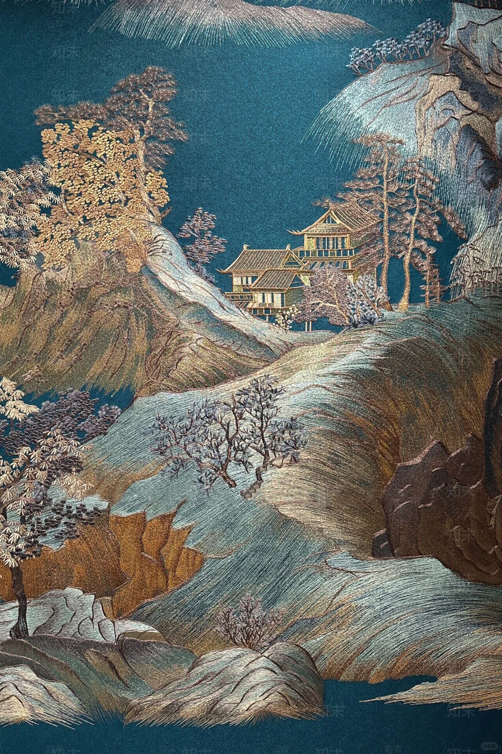 中式刺绣禅意壁纸贴图下载【ID:1161541487】