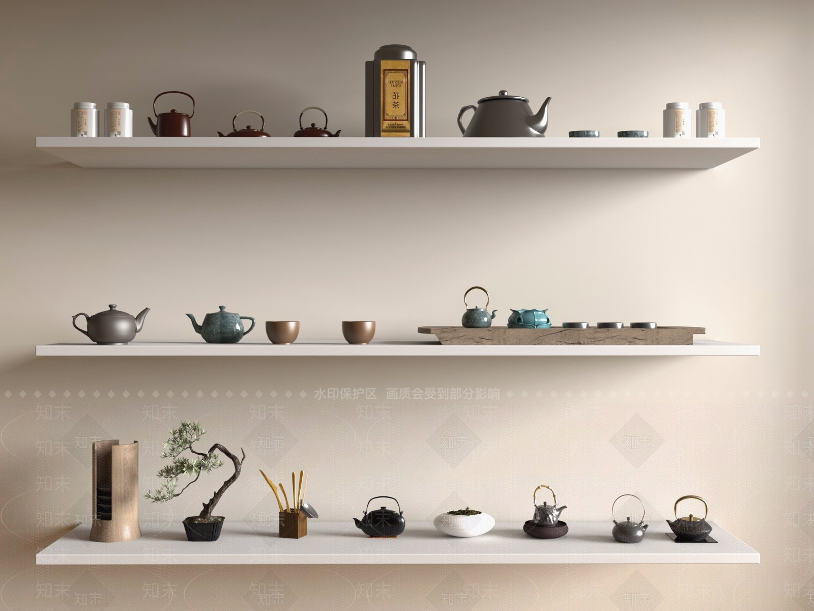 新中式茶具3D模型下载【ID:1161542398】
