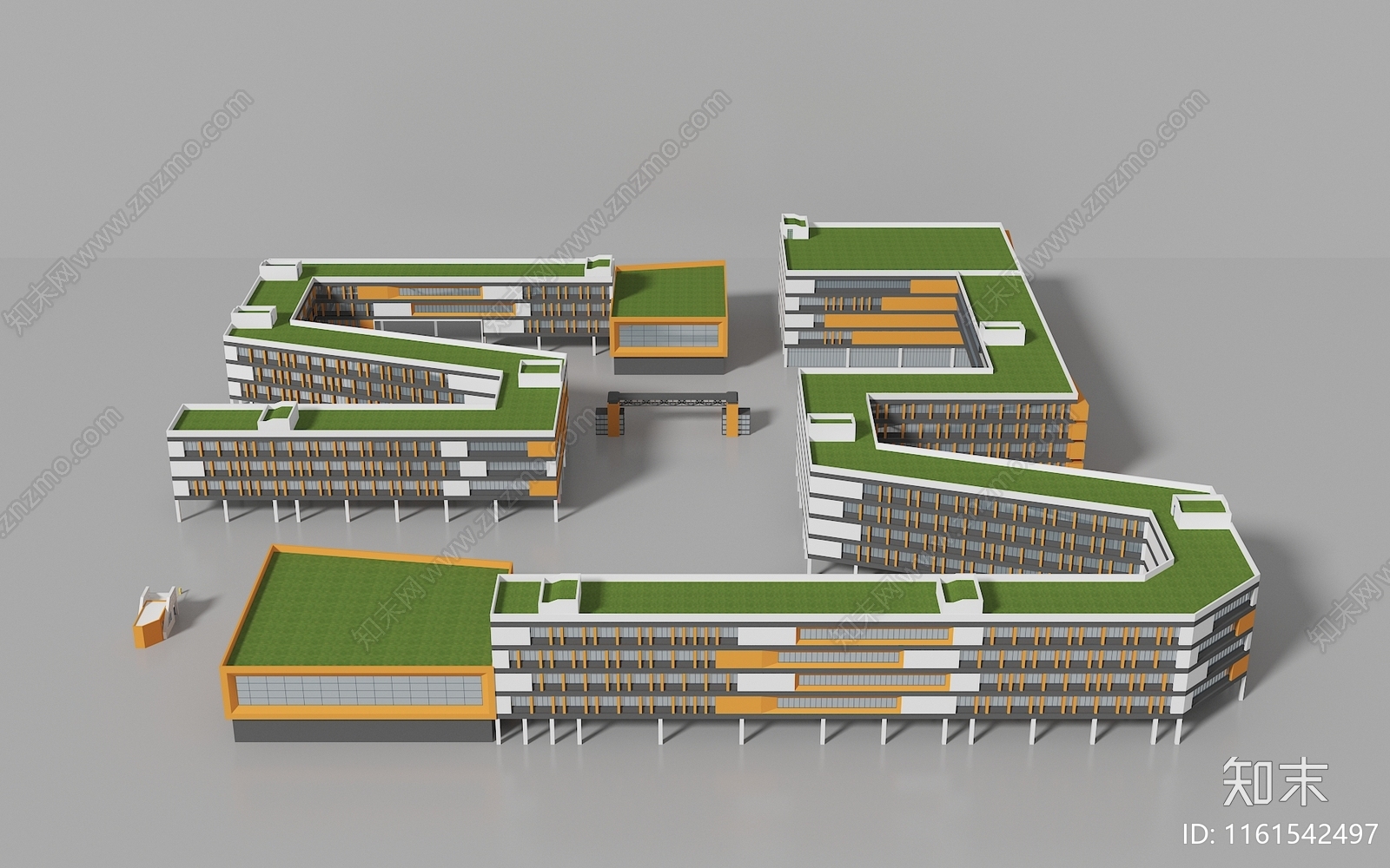 现代学校建筑外观3D模型下载【ID:1161542497】