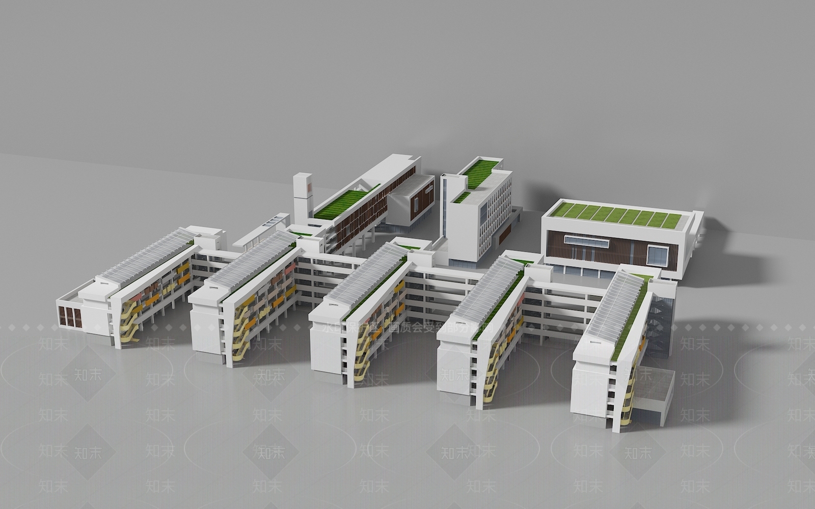 现代学校建筑外观3D模型下载【ID:1161543042】
