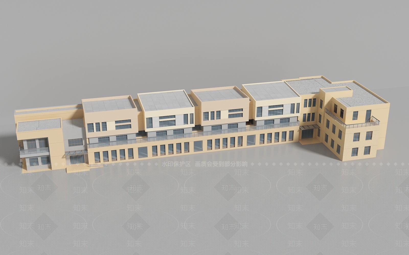 现代学校建筑外观3D模型下载【ID:1161544442】