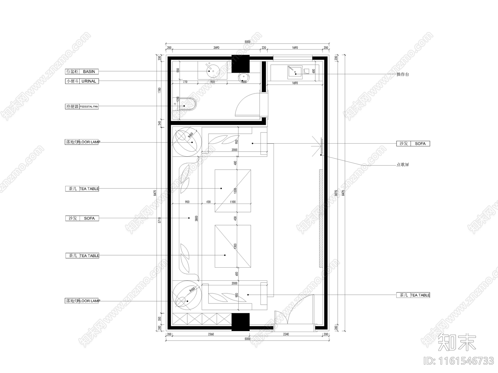 KTV包cad施工图下载【ID:1161546733】