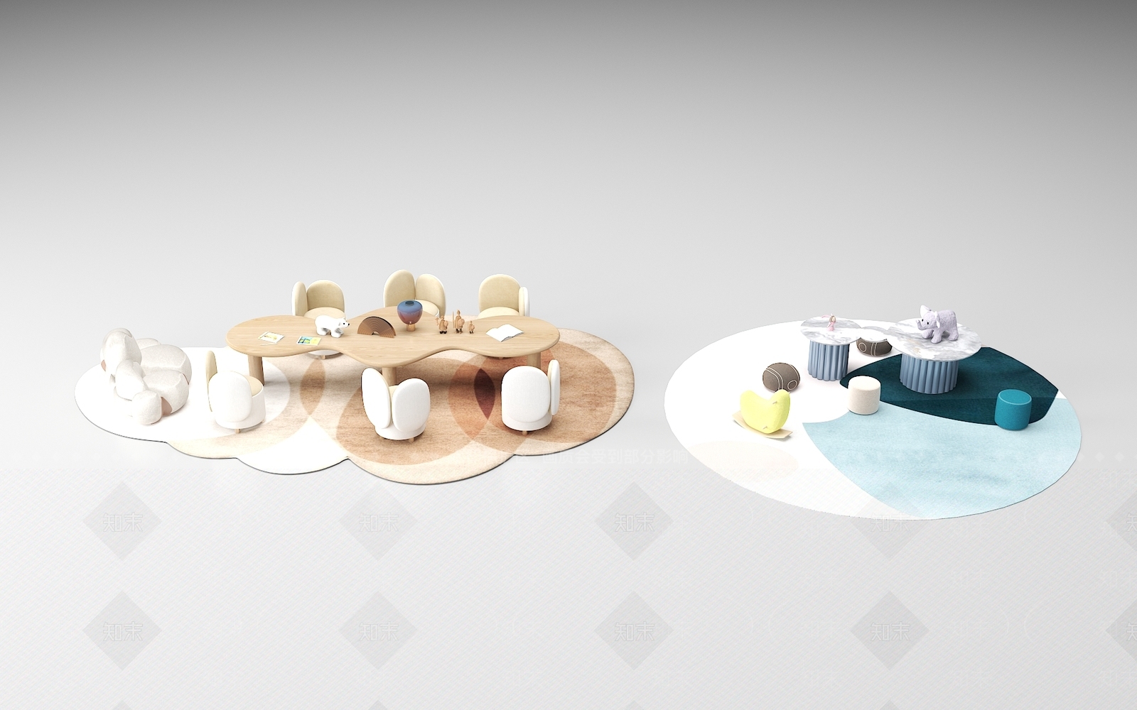 现代儿童桌椅3D模型下载【ID:1161547065】