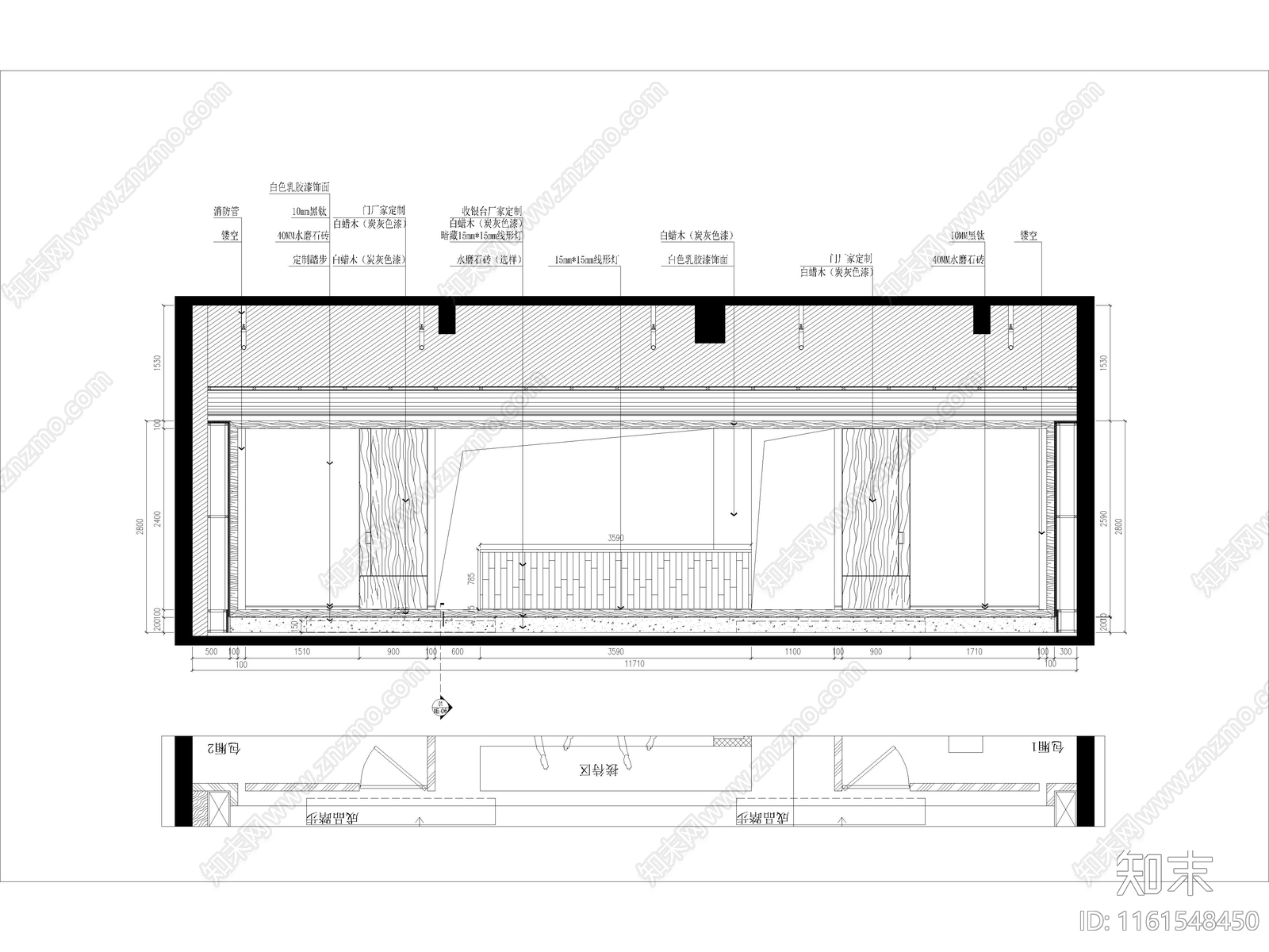 茶叶店立cad施工图下载【ID:1161548450】