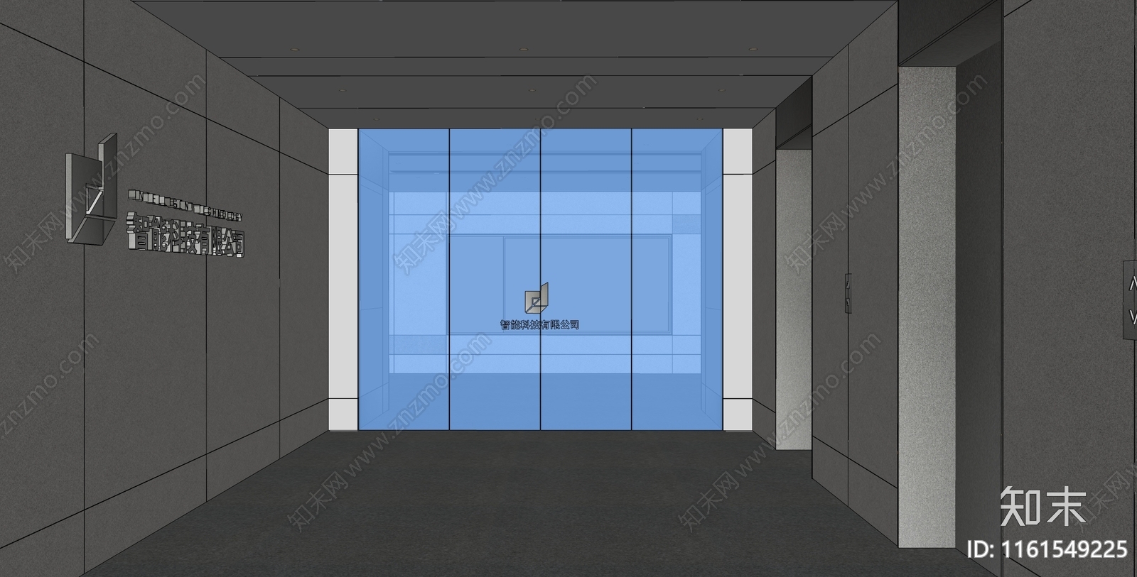 现代风格电梯厅SU模型下载【ID:1161549225】