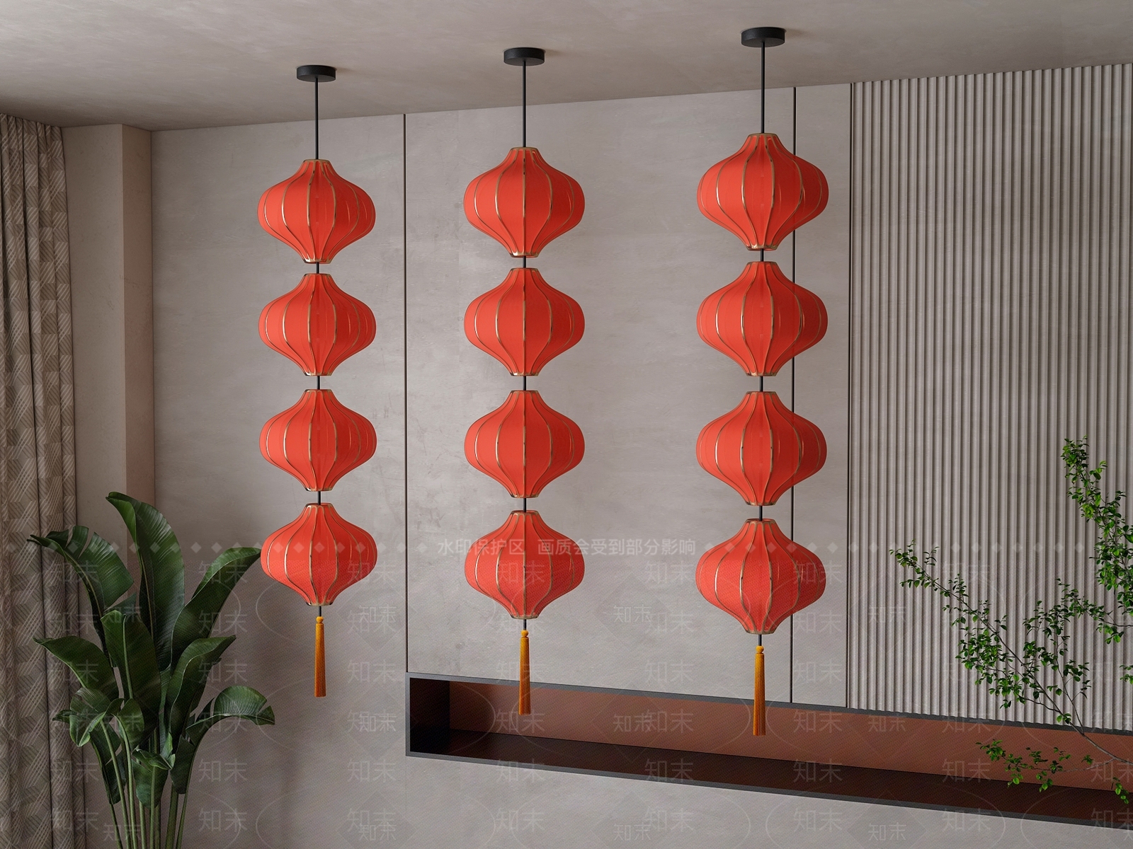 中式红灯笼SU模型下载【ID:1161550084】