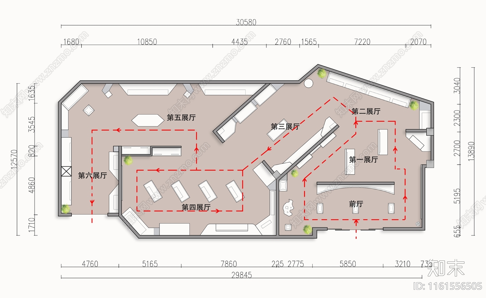 中式文化展厅施工图下载【ID:1161556505】