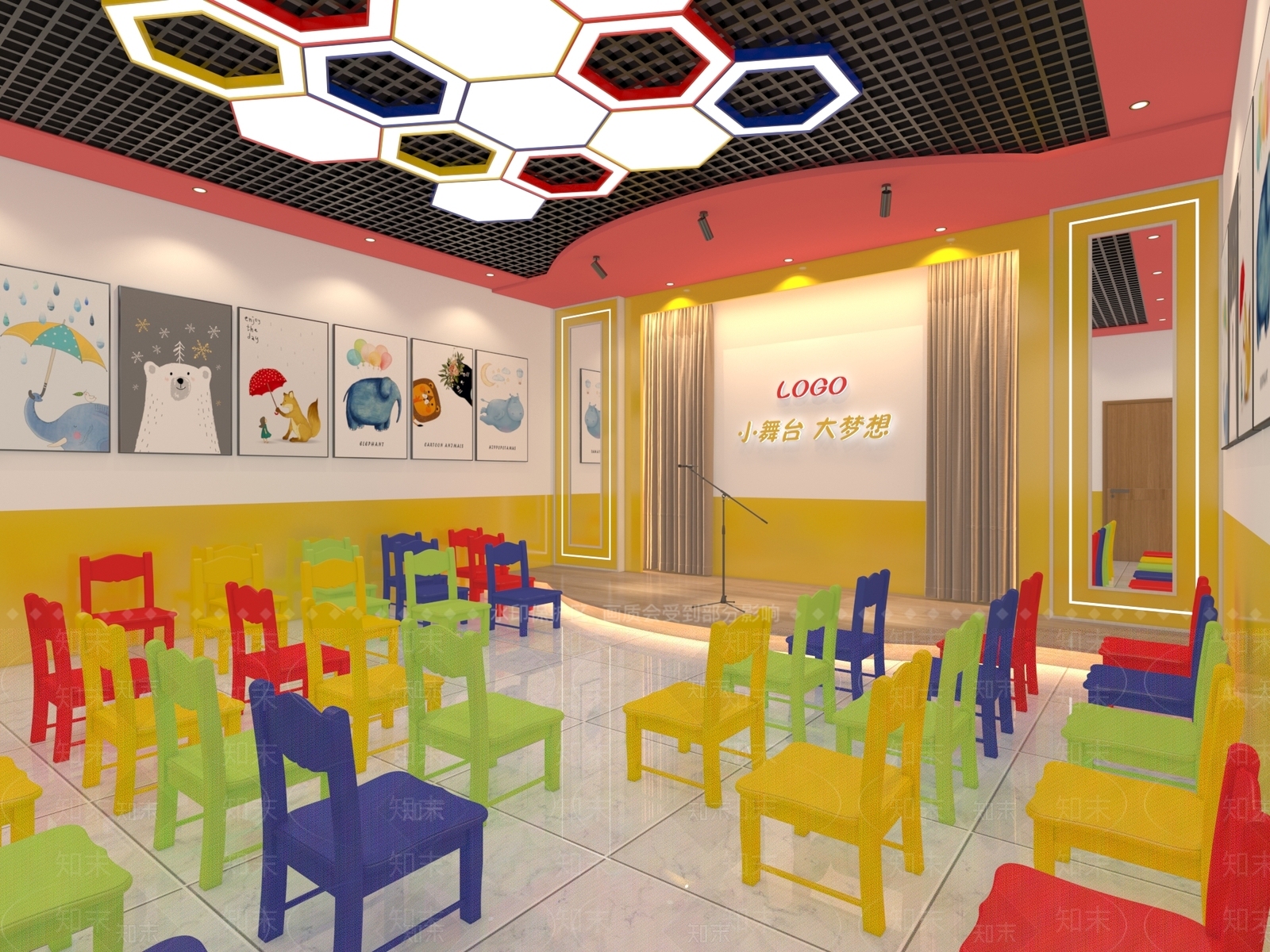 现代培训班教室3D模型下载【ID:1161618383】