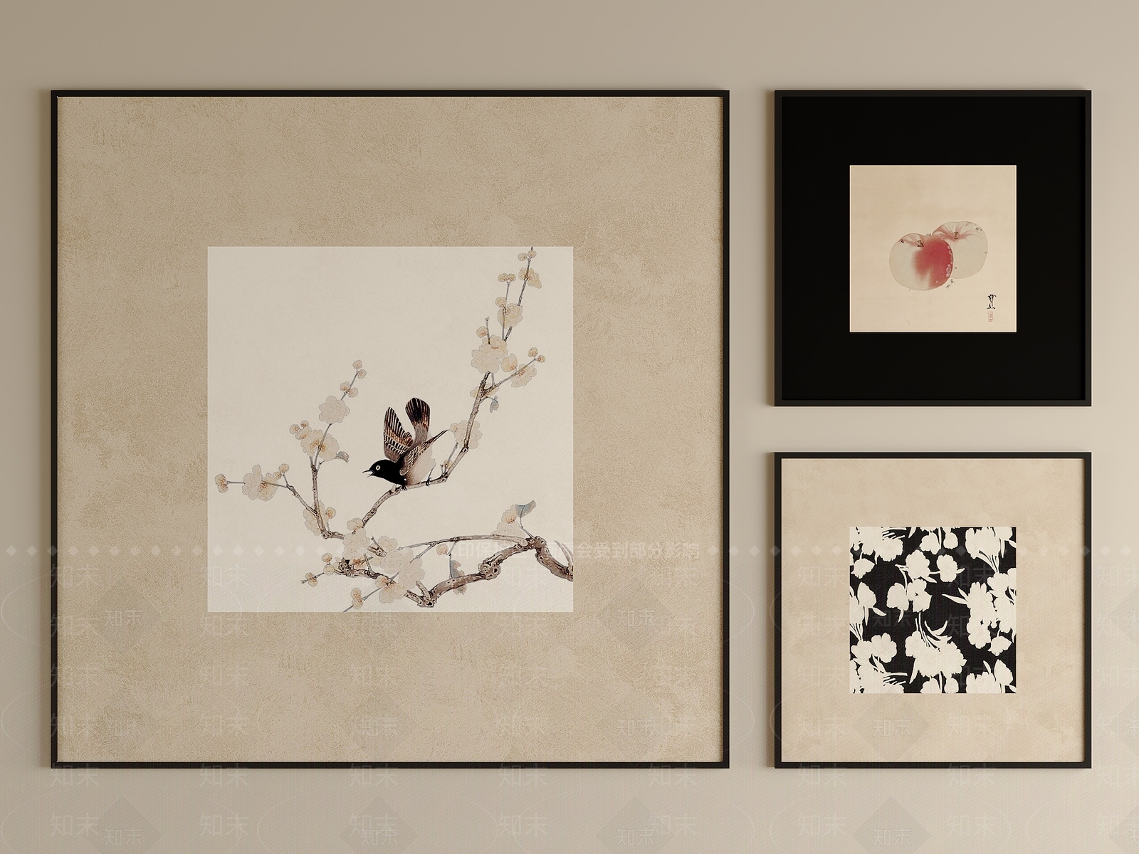 现代中古风装饰画SU模型下载【ID:1161566339】