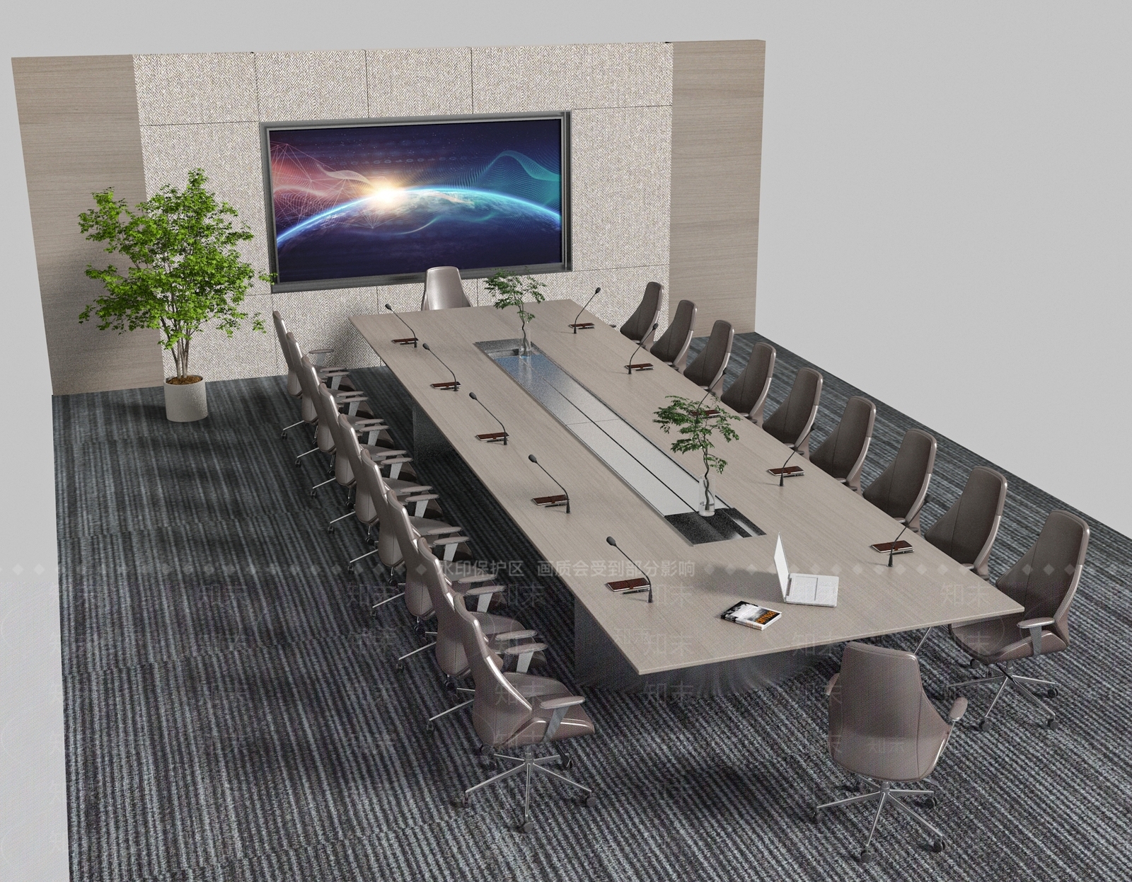 现代会议室3D模型下载【ID:1161568521】