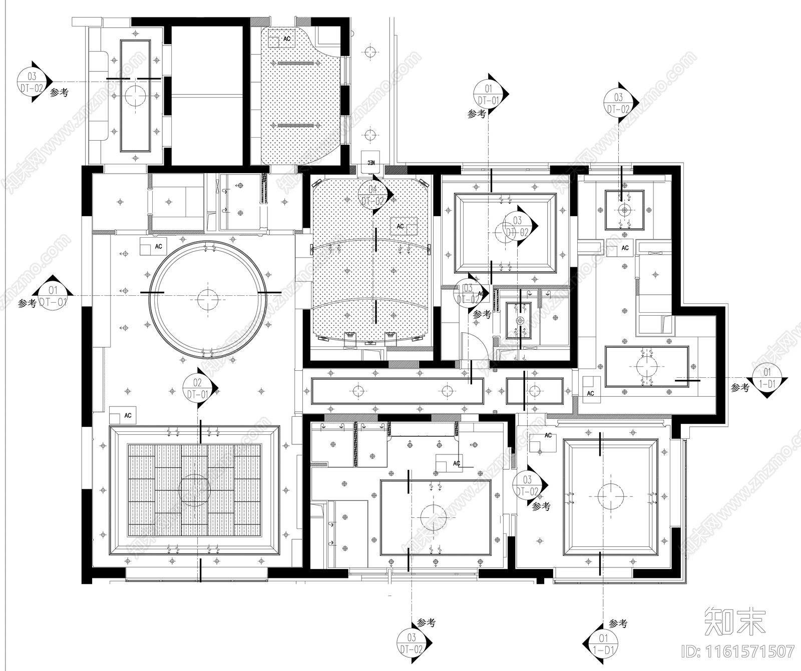 吊顶平面图施工图下载【ID:1161571507】