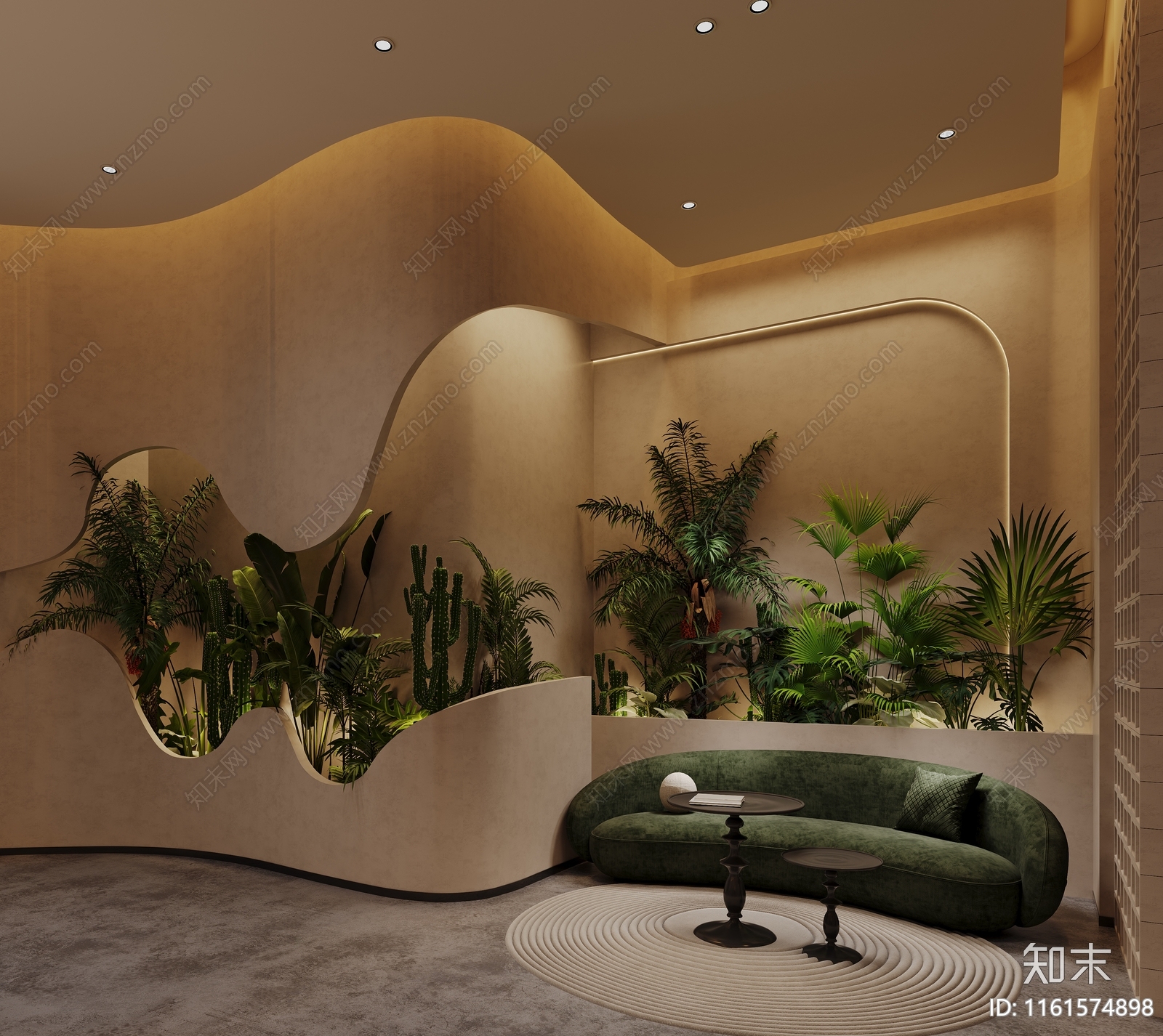 侘寂美容院前台大厅3D模型下载【ID:1161574898】