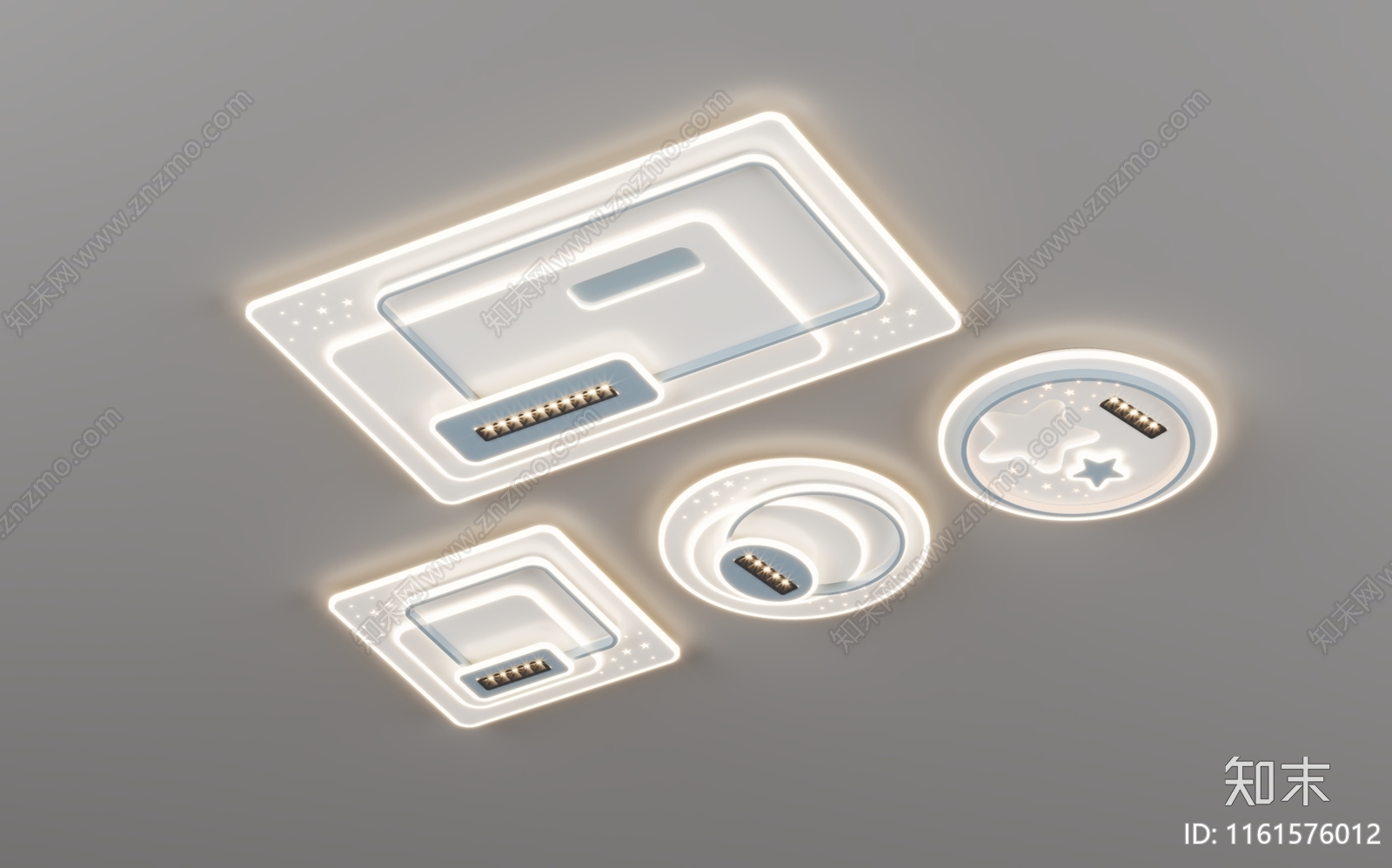 现代奶油风吸顶灯3D模型下载【ID:1161576012】