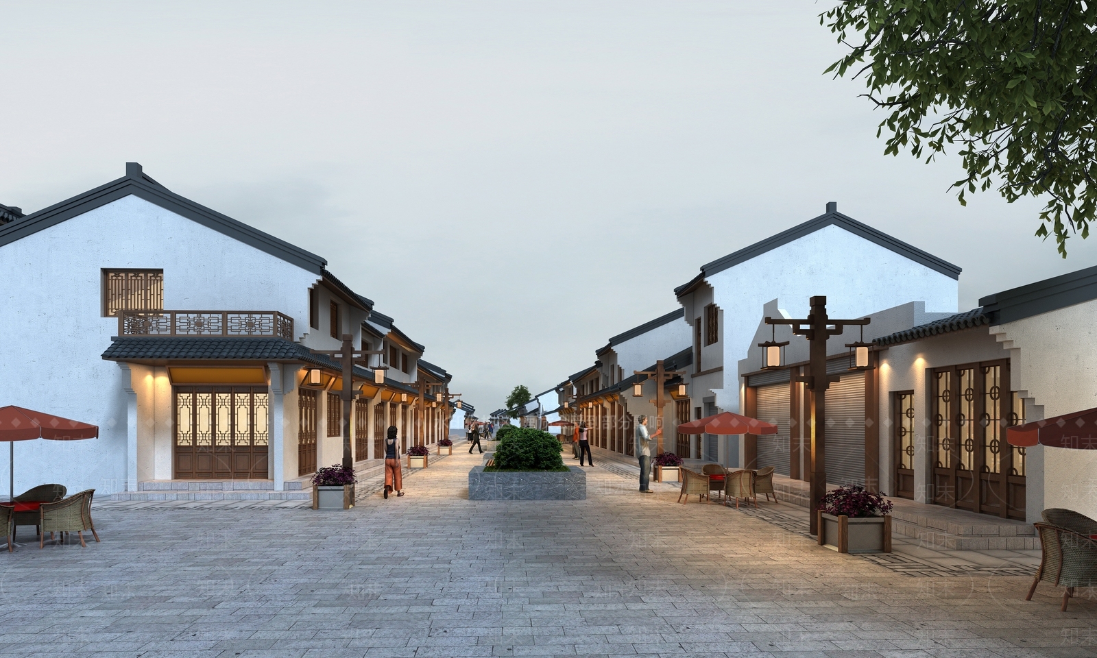 新中式商业街3D模型下载【ID:1161576264】