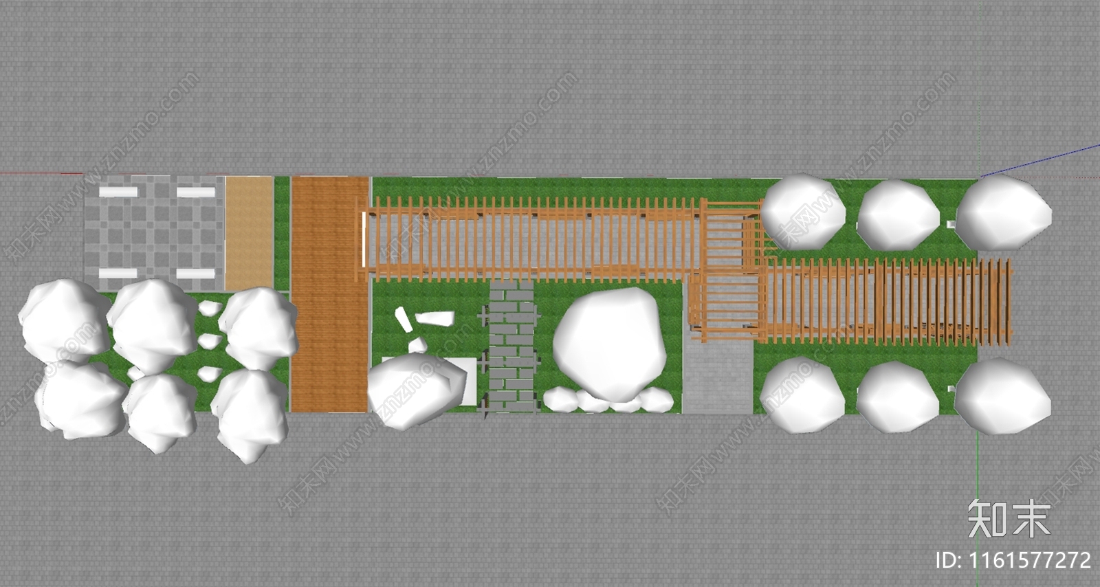 新中式廊架SU模型下载【ID:1161577272】