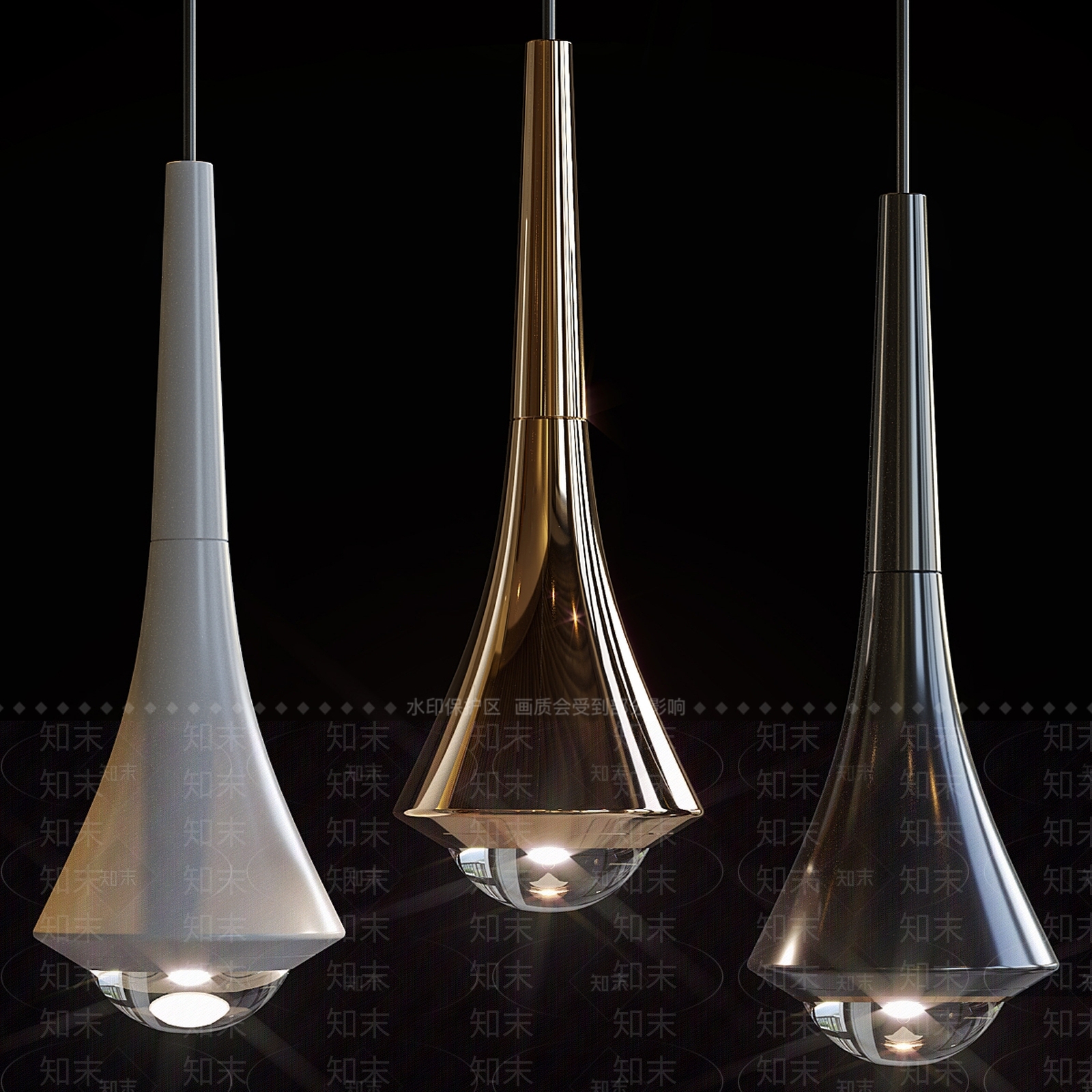 现代吊灯3D模型下载【ID:1161584814】