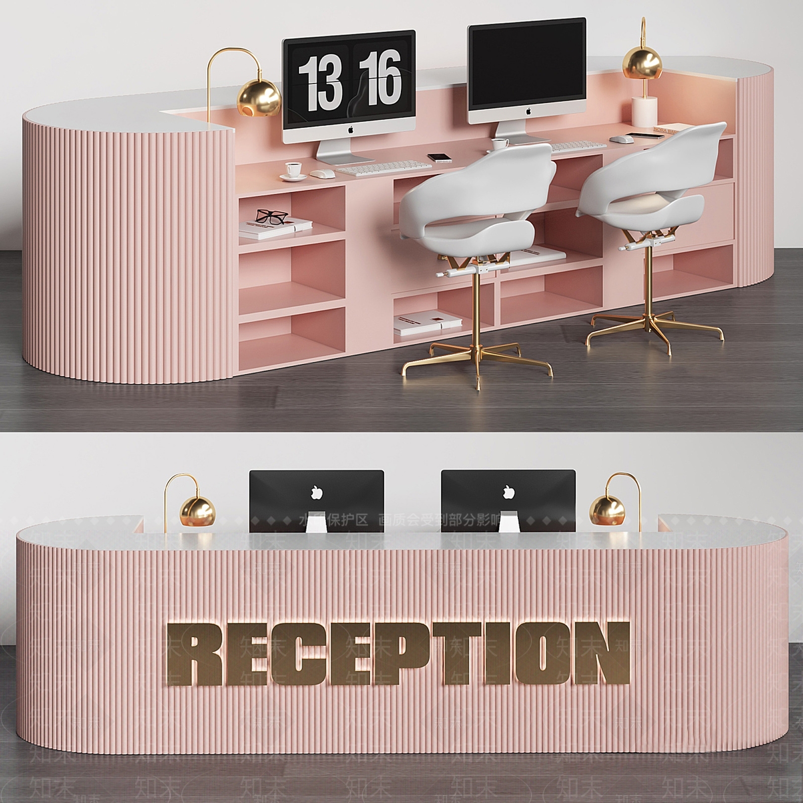 现代酒店前台SU模型下载【ID:1161579429】