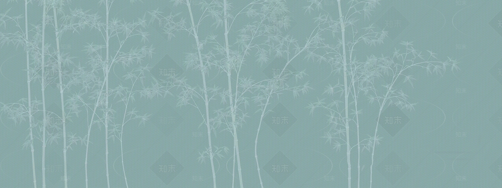 新中式蓝色竹子壁纸壁画硬包贴图下载【ID:1161579633】