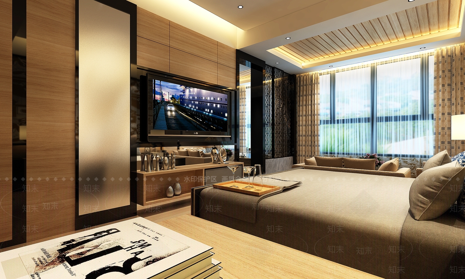 现代酒店套间客房3D模型下载【ID:1161579971】