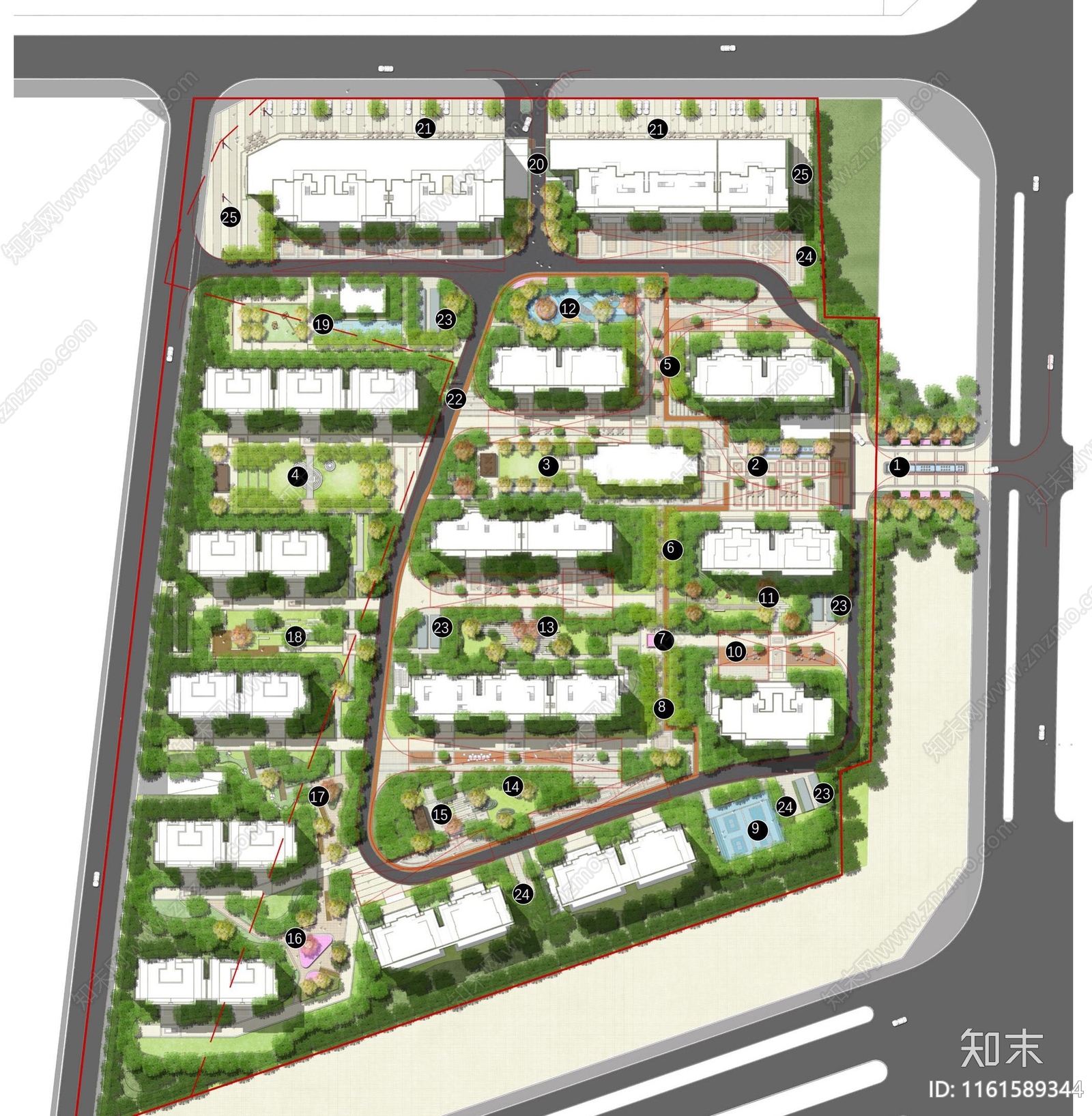 新中式昌建城小区景观施工图下载【ID:1161589344】