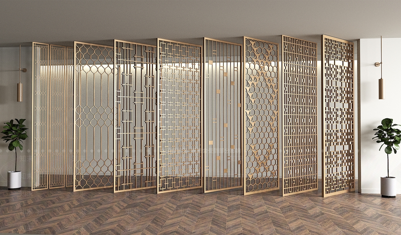 新中式屏风隔断SU模型下载【ID:1161581532】