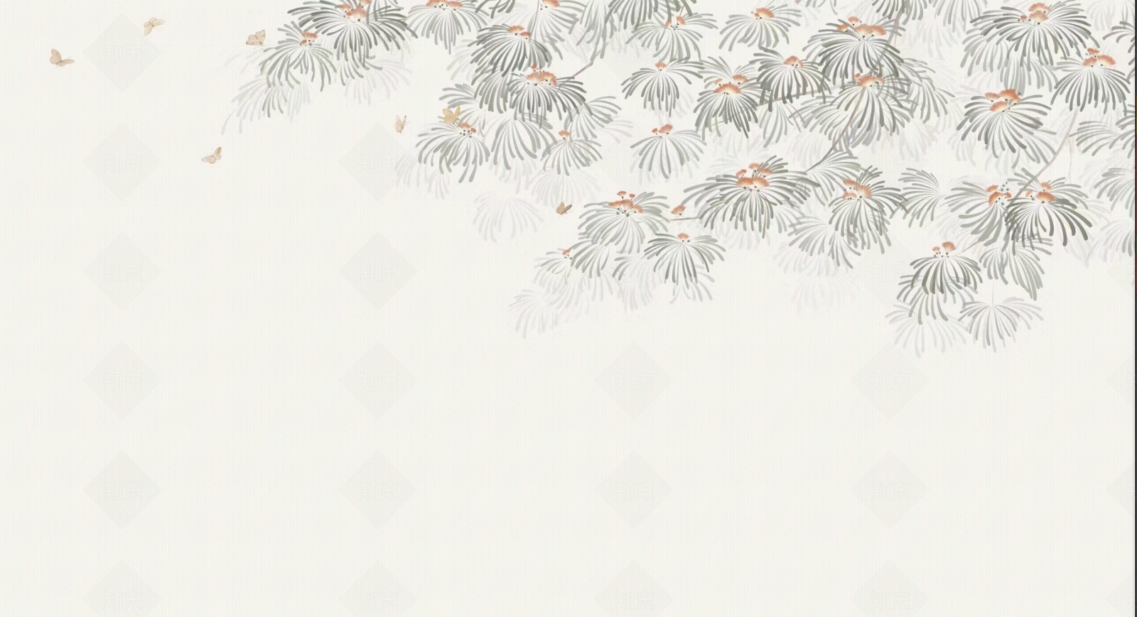 现代新中式简约合欢花壁纸壁画硬包贴图下载【ID:1161588716】