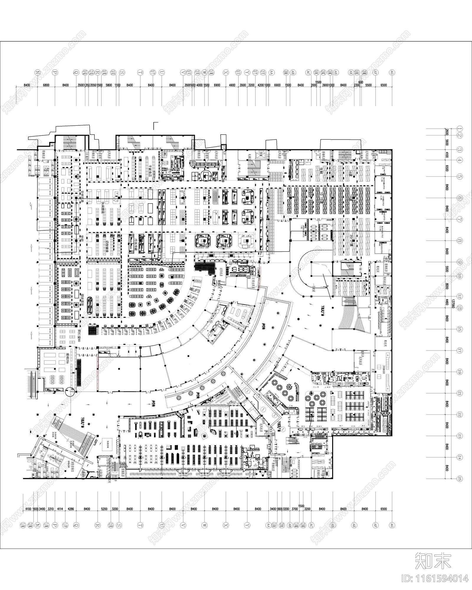 胖东来超市平面图施工图下载【ID:1161594014】