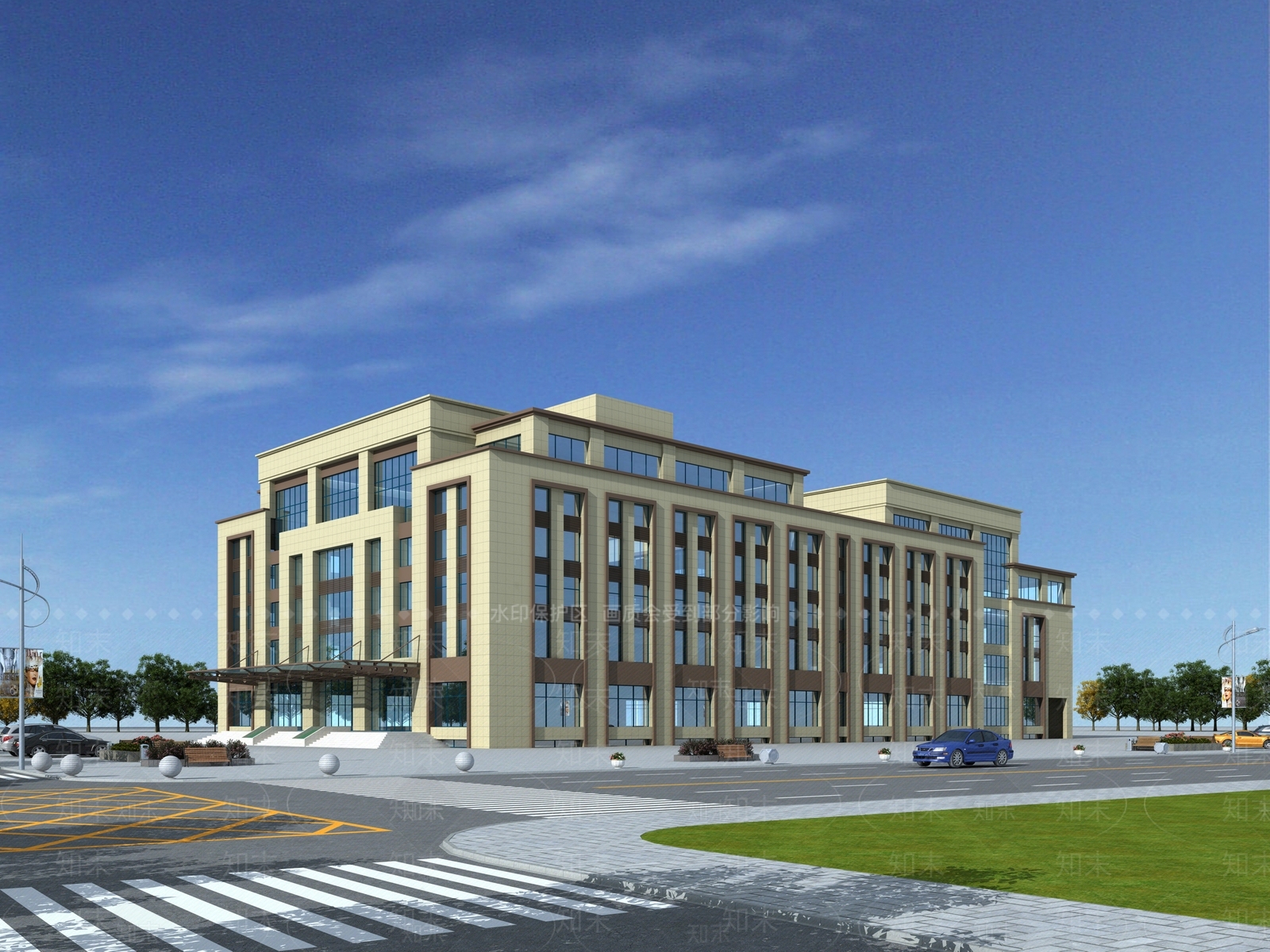现代酒店商业楼3D模型下载【ID:1161597572】