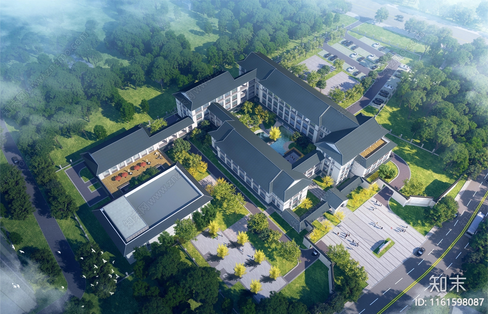 中式老年大学平面图施工图下载【ID:1161598087】