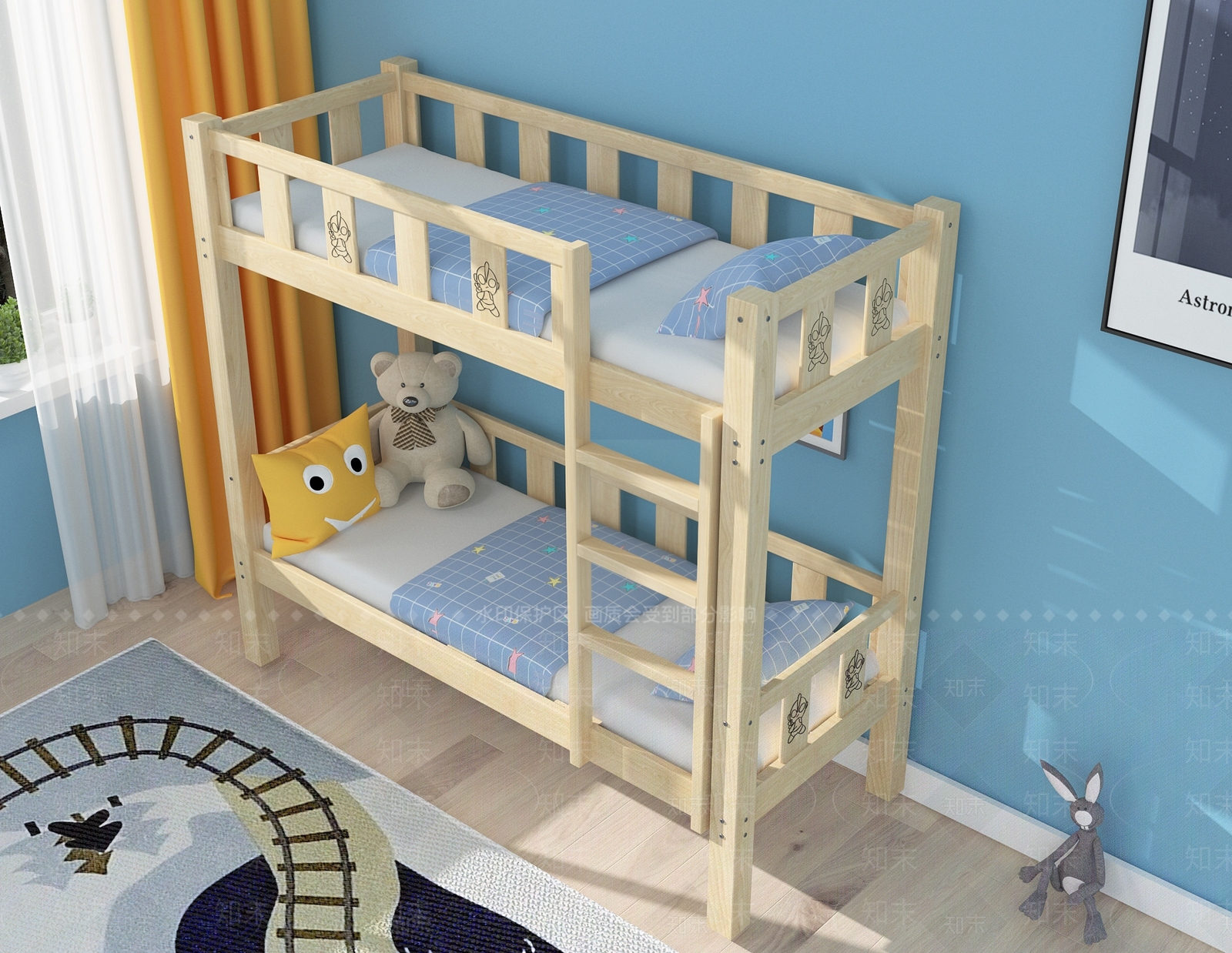 现代儿童床3D模型下载【ID:1161603691】