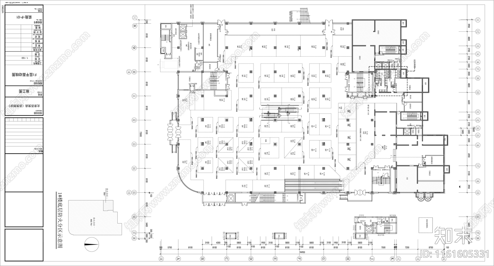 北京某百货商场13层平面图施工图下载【ID:1161605331】