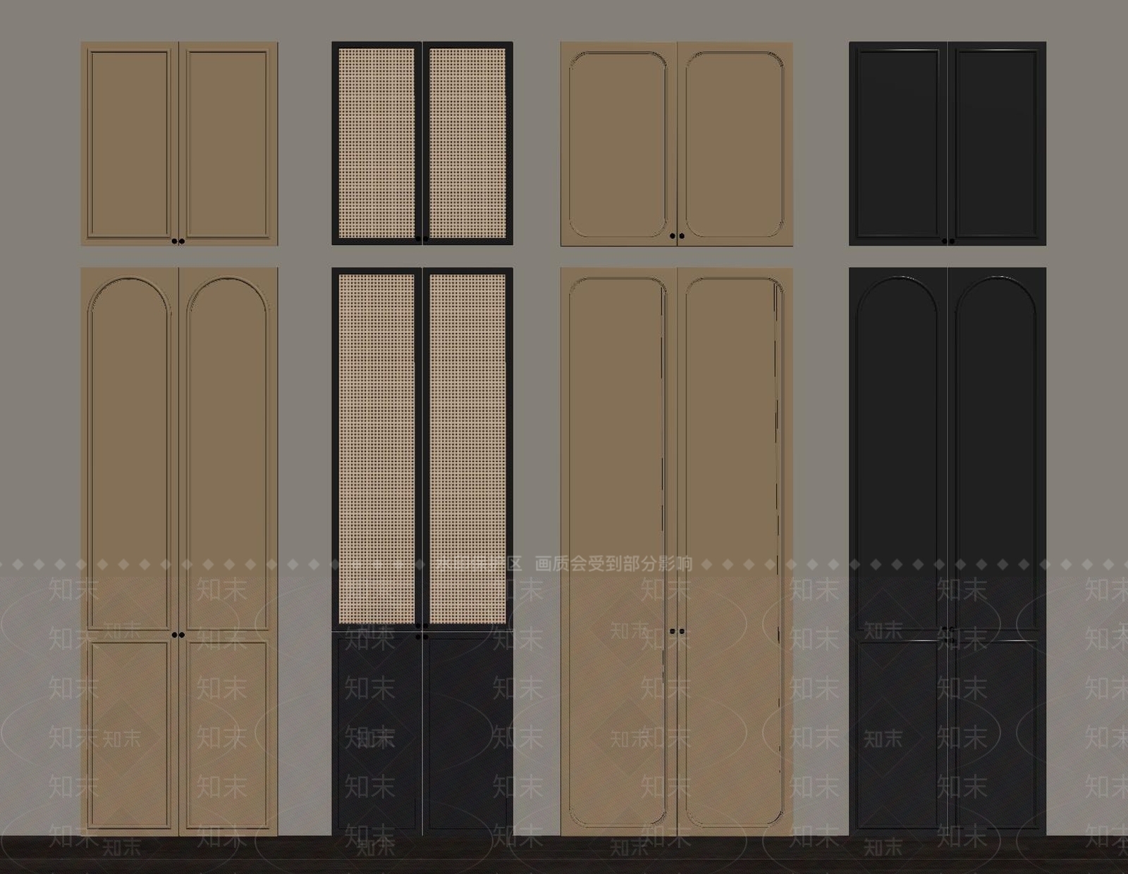 法式奶油风柜门SU模型下载【ID:1161606060】