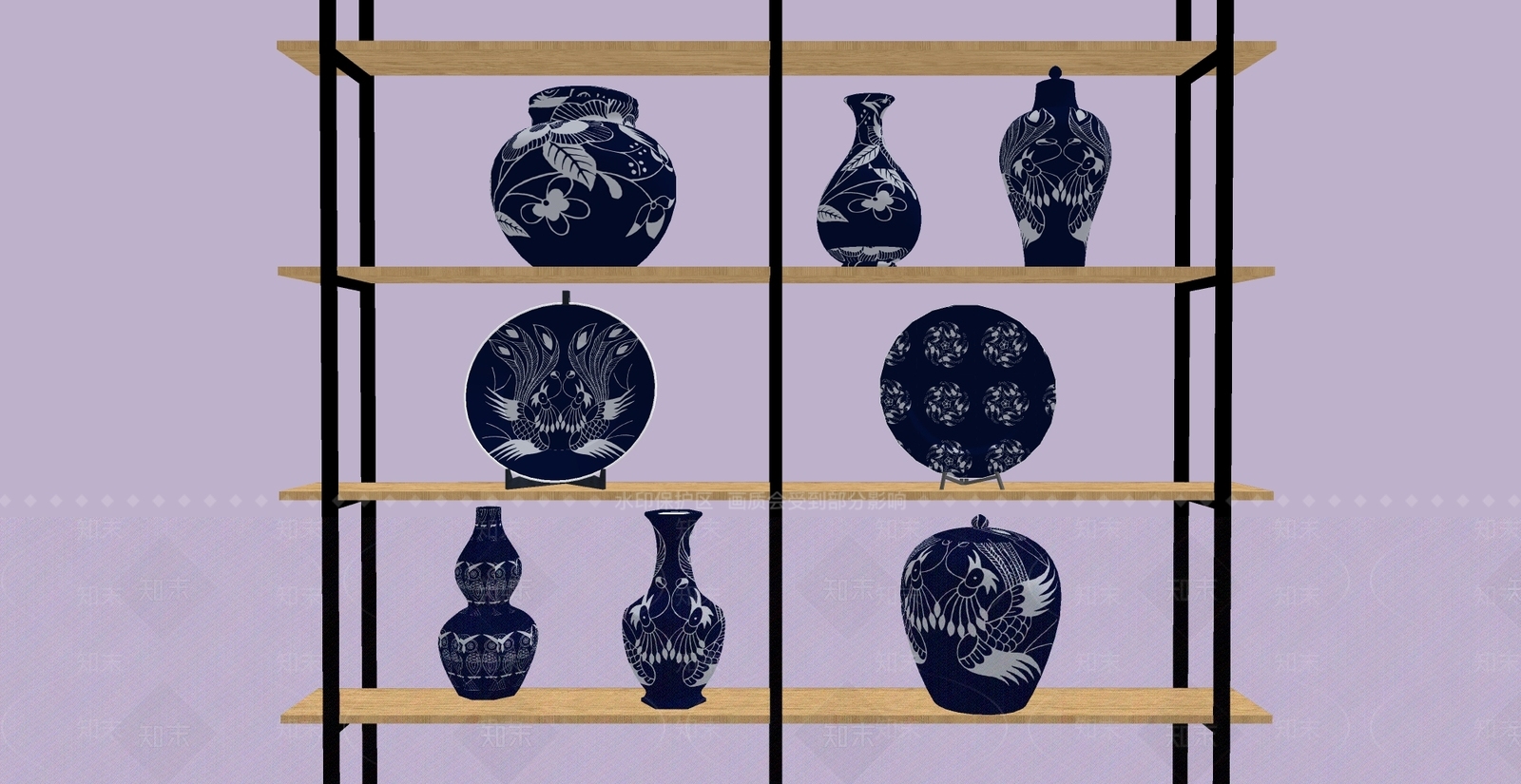 中式挂件SU模型草图