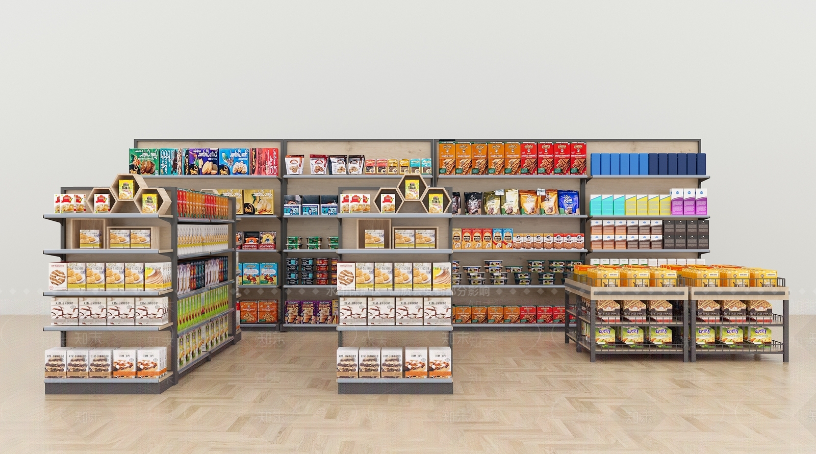 现代超市百货货架3D模型下载【ID:1161606254】