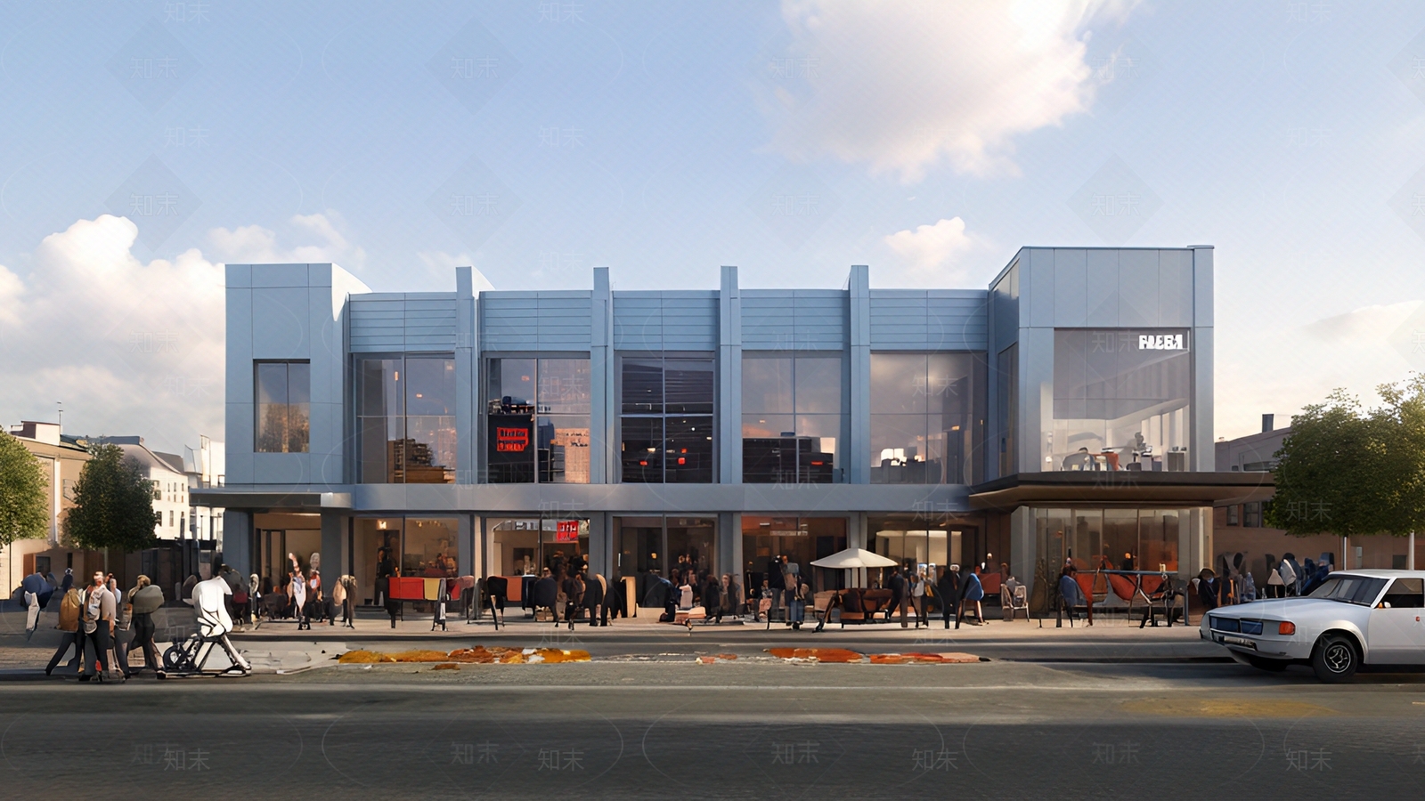 街道外景商业街窗户外景贴图下载【ID:1161610400】