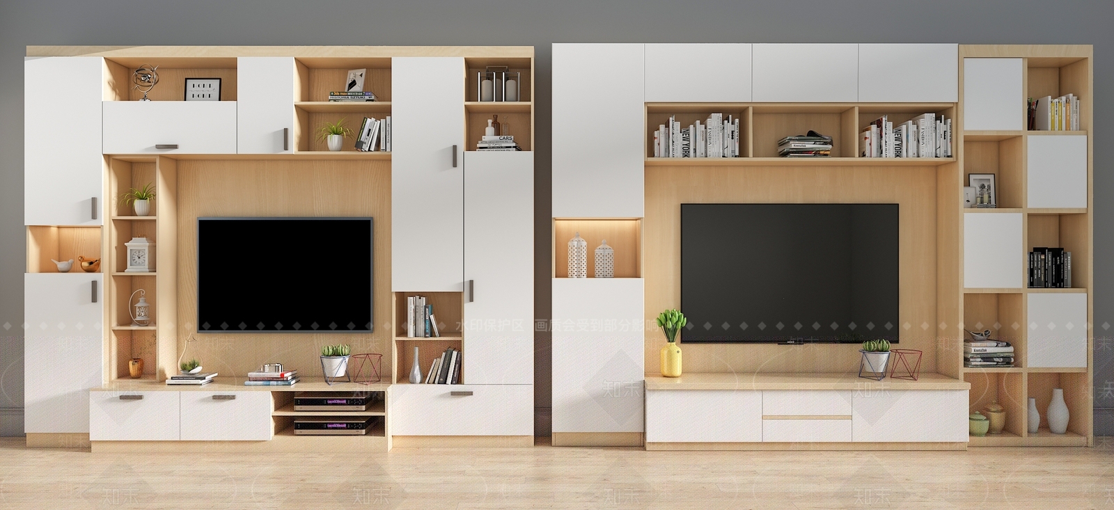 北欧电视柜组合SU模型下载【ID:1161611734】